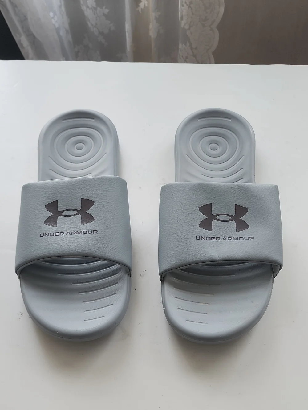 Under Armour Light Gray Logo Slide Sandals